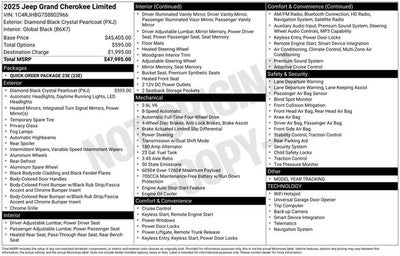 2025 Jeep Grand Cherokee GRAND CHEROKEE LIMITED 4X4