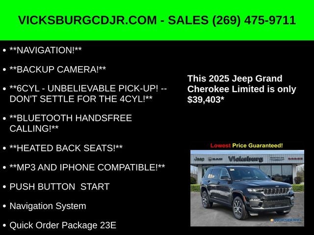 2025 Jeep Grand Cherokee GRAND CHEROKEE LIMITED 4X4