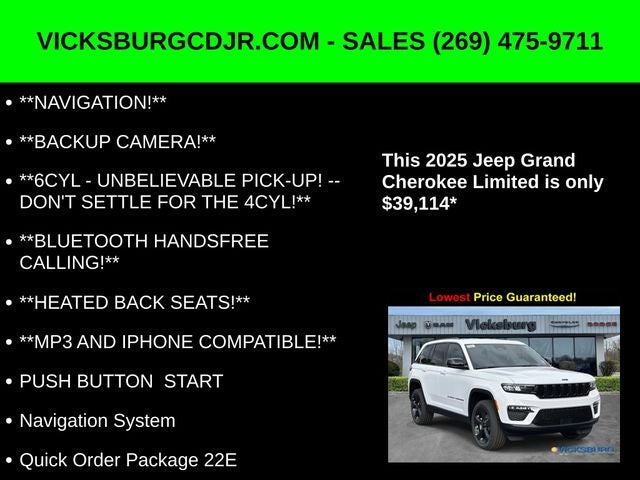 2025 Jeep Grand Cherokee GRAND CHEROKEE LIMITED 4X4