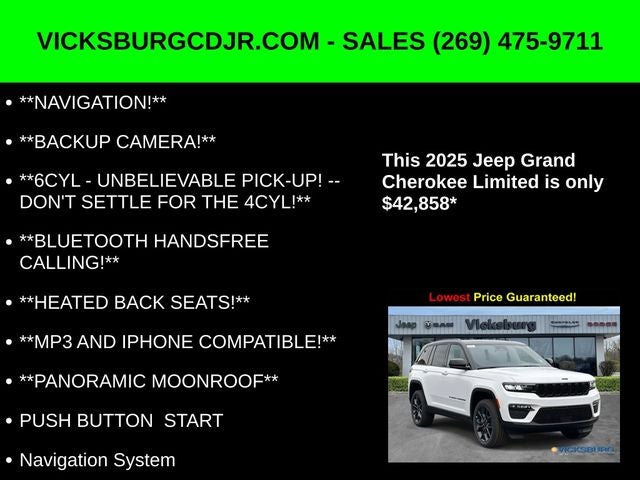 2025 Jeep Grand Cherokee GRAND CHEROKEE LIMITED 4X4