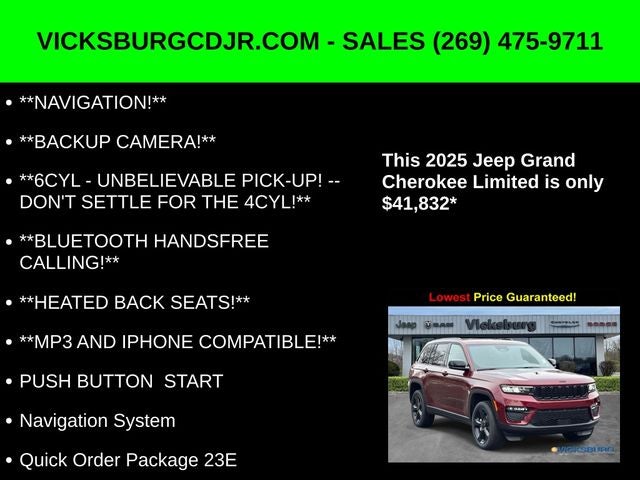 2025 Jeep Grand Cherokee GRAND CHEROKEE LIMITED 4X4