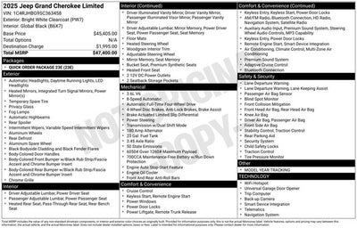 2025 Jeep Grand Cherokee GRAND CHEROKEE LIMITED 4X4