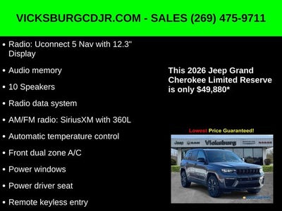 2026 Jeep Grand Cherokee GRAND CHEROKEE LIMITED RESERVE 4X4