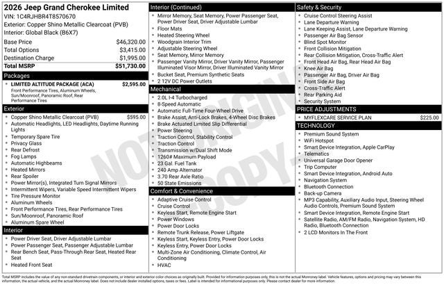2026 Jeep Grand Cherokee GRAND CHEROKEE LIMITED 4X4