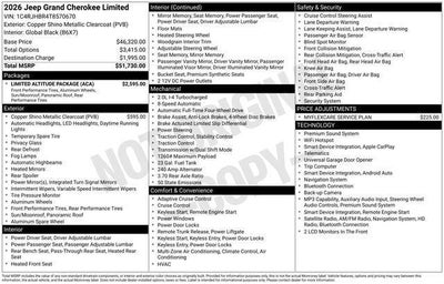 2026 Jeep Grand Cherokee GRAND CHEROKEE LIMITED 4X4