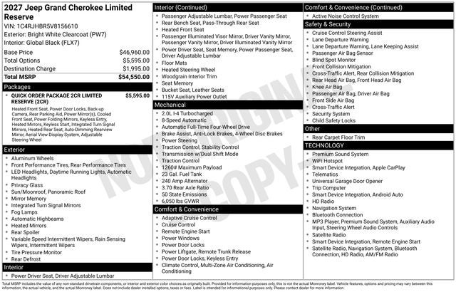 2027 Jeep Grand Cherokee Limited Reserve