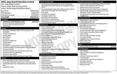 2026 Jeep Grand Cherokee GRAND CHEROKEE LIMITED 4X4