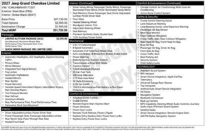 2027 Jeep Grand Cherokee GRAND CHEROKEE LIMITED 4X4
