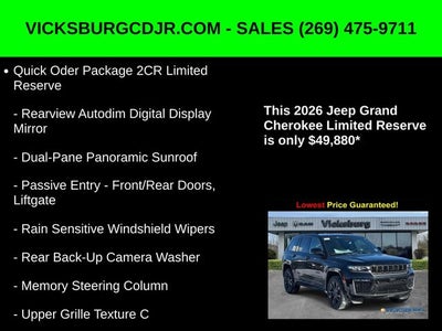 2026 Jeep Grand Cherokee GRAND CHEROKEE LIMITED RESERVE 4X4