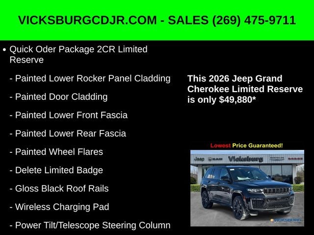 2026 Jeep Grand Cherokee GRAND CHEROKEE LIMITED RESERVE 4X4