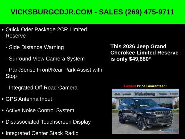 2026 Jeep Grand Cherokee GRAND CHEROKEE LIMITED RESERVE 4X4