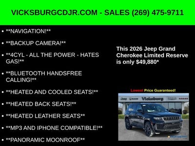 2026 Jeep Grand Cherokee GRAND CHEROKEE LIMITED RESERVE 4X4