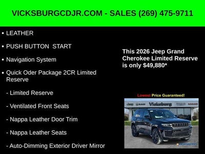 2026 Jeep Grand Cherokee GRAND CHEROKEE LIMITED RESERVE 4X4