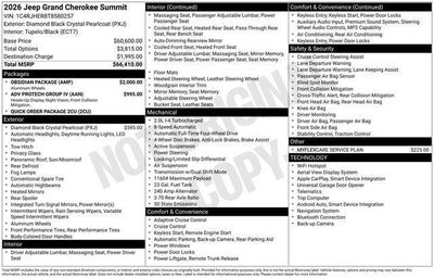 2026 Jeep Grand Cherokee GRAND CHEROKEE SUMMIT 4X4