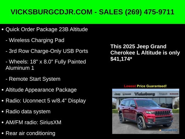 2025 Jeep Grand Cherokee GRAND CHEROKEE L ALTITUDE 4X4