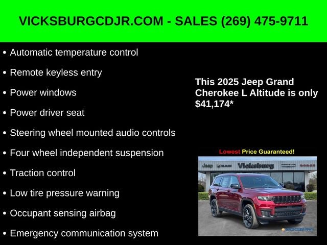 2025 Jeep Grand Cherokee GRAND CHEROKEE L ALTITUDE 4X4