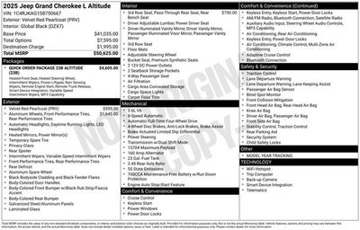 2025 Jeep Grand Cherokee GRAND CHEROKEE L ALTITUDE 4X4