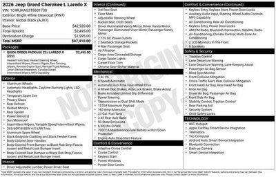 2026 Jeep Grand Cherokee GRAND CHEROKEE L LAREDO X 4X4