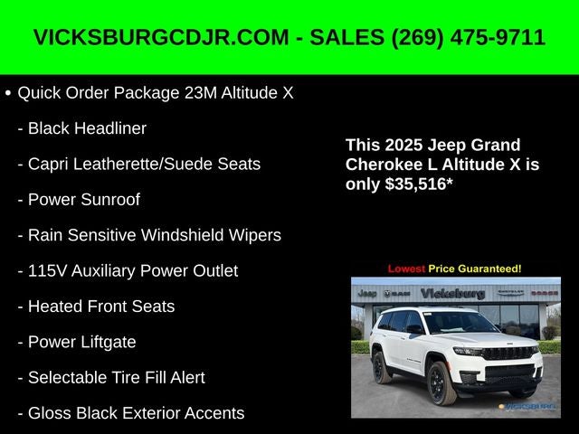 2025 Jeep Grand Cherokee GRAND CHEROKEE L ALTITUDE X 4X4