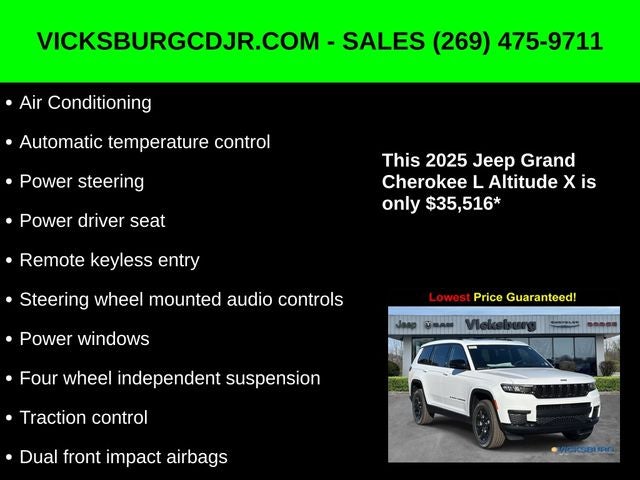 2025 Jeep Grand Cherokee GRAND CHEROKEE L ALTITUDE X 4X4