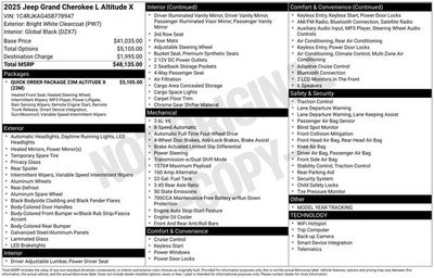 2025 Jeep Grand Cherokee GRAND CHEROKEE L ALTITUDE X 4X4