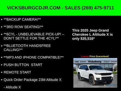 2025 Jeep Grand Cherokee GRAND CHEROKEE L ALTITUDE X 4X4
