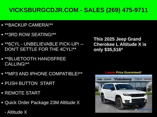 2025 Jeep Grand Cherokee GRAND CHEROKEE L ALTITUDE X 4X4