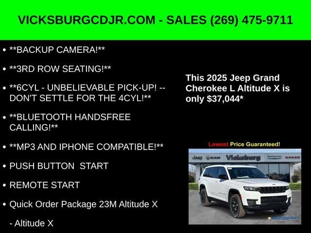 2025 Jeep Grand Cherokee GRAND CHEROKEE L ALTITUDE X 4X4