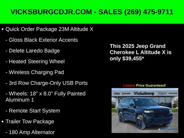 2025 Jeep Grand Cherokee GRAND CHEROKEE L ALTITUDE X 4X4