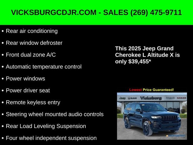 2025 Jeep Grand Cherokee GRAND CHEROKEE L ALTITUDE X 4X4