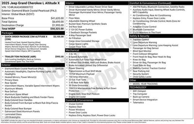 2025 Jeep Grand Cherokee GRAND CHEROKEE L ALTITUDE X 4X4