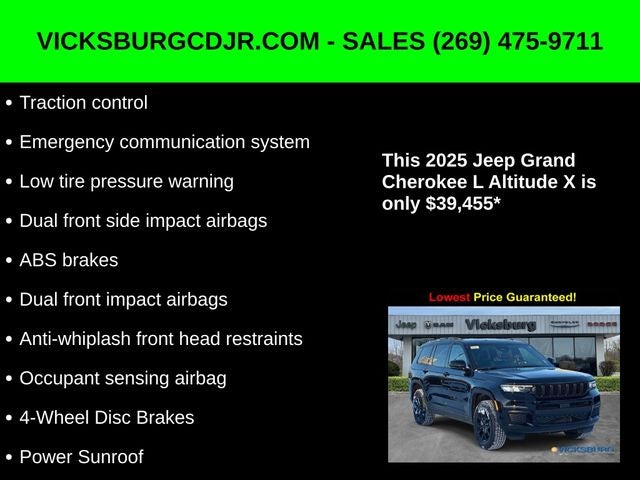 2025 Jeep Grand Cherokee GRAND CHEROKEE L ALTITUDE X 4X4