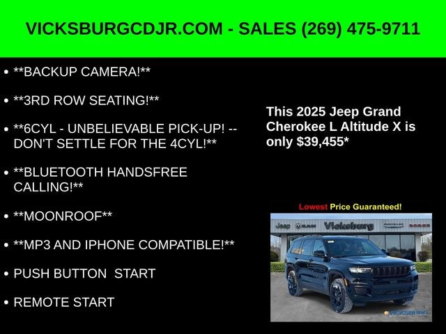 2025 Jeep Grand Cherokee GRAND CHEROKEE L ALTITUDE X 4X4