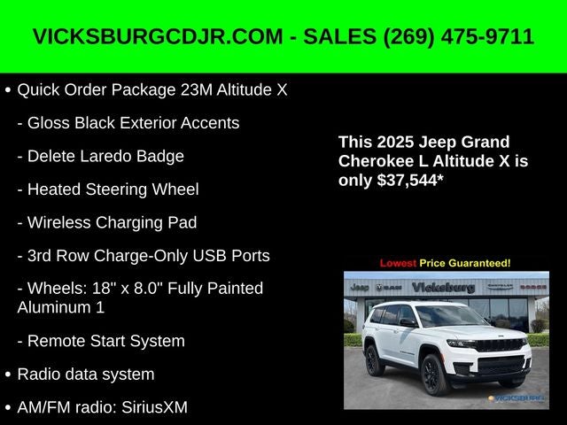 2025 Jeep Grand Cherokee GRAND CHEROKEE L ALTITUDE X 4X4