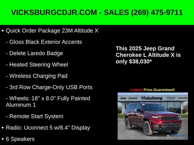 2025 Jeep Grand Cherokee GRAND CHEROKEE L ALTITUDE X 4X4