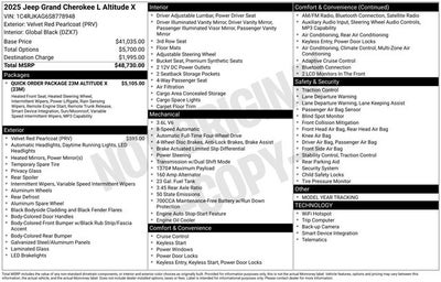 2025 Jeep Grand Cherokee GRAND CHEROKEE L ALTITUDE X 4X4