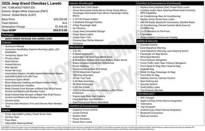 2026 Jeep Grand Cherokee GRAND CHEROKEE L LAREDO 4X4