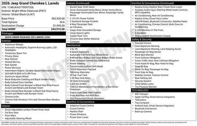 2026 Jeep Grand Cherokee GRAND CHEROKEE L LAREDO 4X4