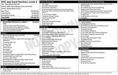 2026 Jeep Grand Cherokee GRAND CHEROKEE L LAREDO X 4X4