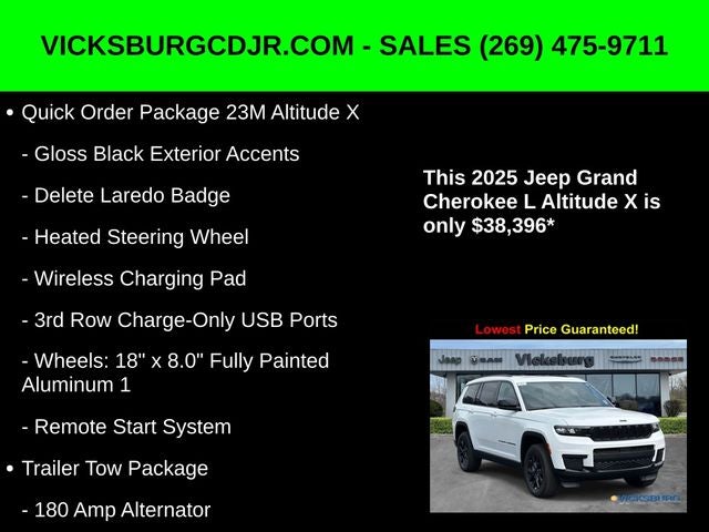 2025 Jeep Grand Cherokee GRAND CHEROKEE L ALTITUDE X 4X4