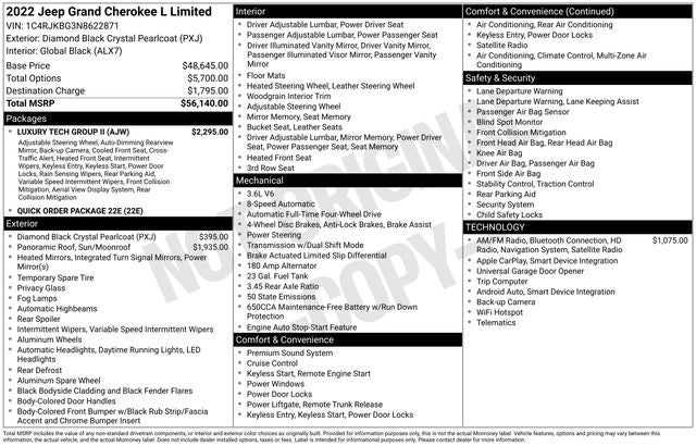 2022 Jeep Grand Cherokee L Limited 4x4