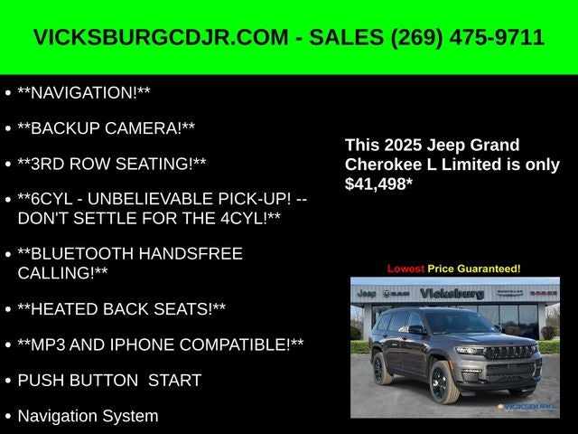 2025 Jeep Grand Cherokee GRAND CHEROKEE L LIMITED 4X4