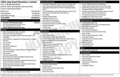 2025 Jeep Grand Cherokee GRAND CHEROKEE L LIMITED 4X4