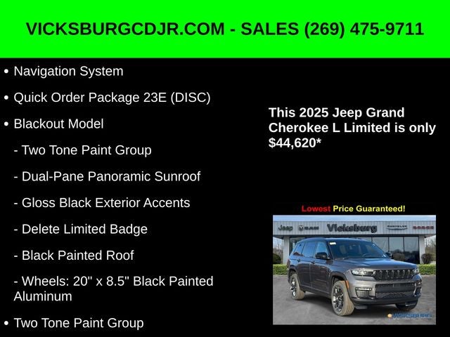 2025 Jeep Grand Cherokee GRAND CHEROKEE L LIMITED 4X4