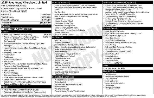 2025 Jeep Grand Cherokee GRAND CHEROKEE L LIMITED 4X4