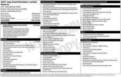 2027 Jeep Grand Cherokee L Limited Reserve