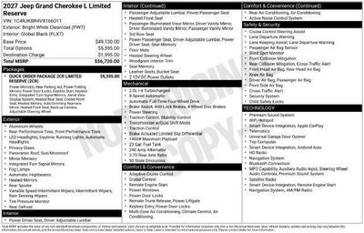 2027 Jeep Grand Cherokee L GRAND CHEROKEE L LIMITED RESERVE 4X4