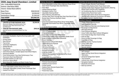 2026 Jeep Grand Cherokee GRAND CHEROKEE L LIMITED 4X4