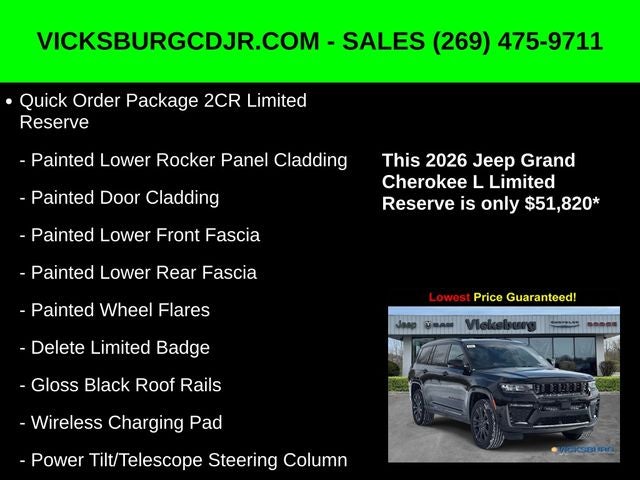 2026 Jeep Grand Cherokee GRAND CHEROKEE L LIMITED RESERVE 4X4