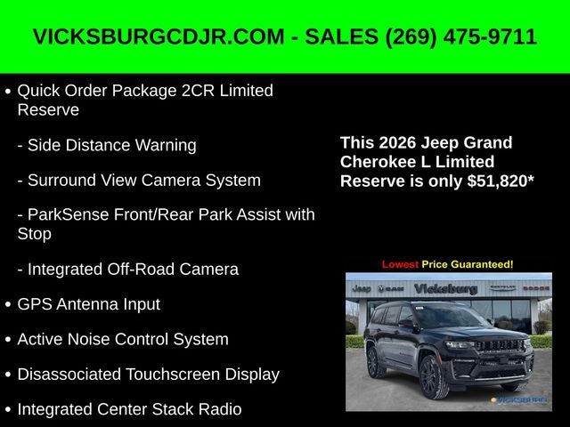 2026 Jeep Grand Cherokee GRAND CHEROKEE L LIMITED RESERVE 4X4